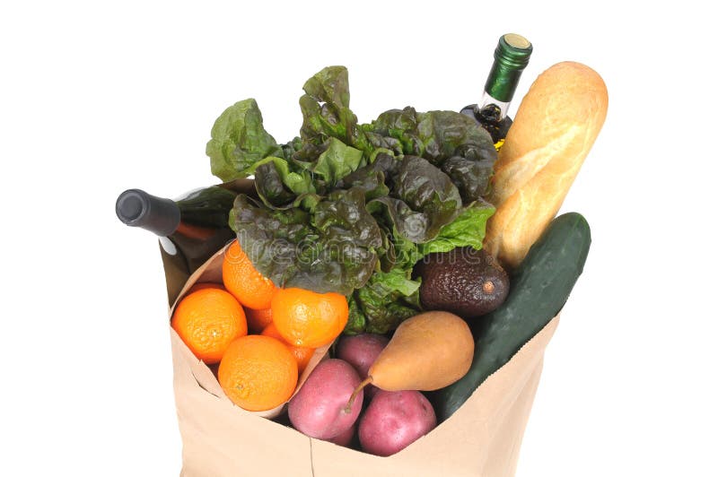 Grocery Bag with Fresh Vegetables Stock Image Image of greens