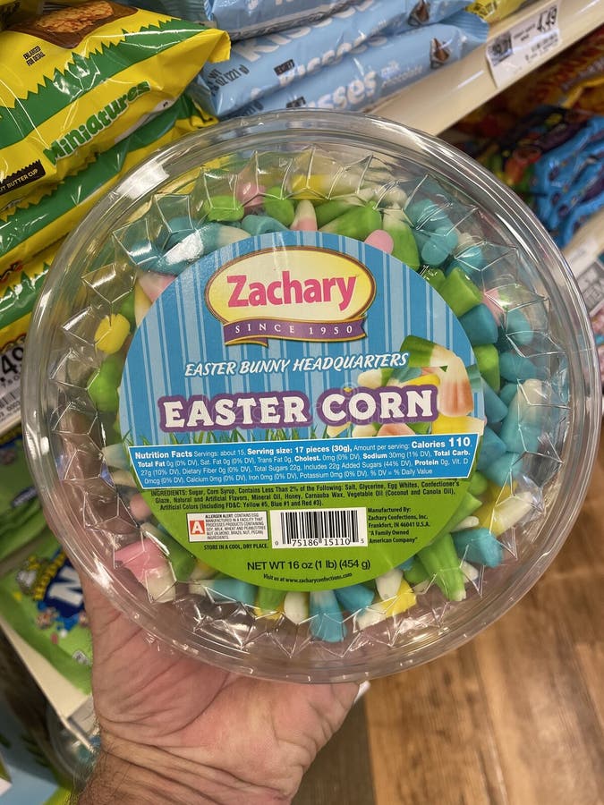Grocery Store Hand Holding Easter Candy Corn Editorial Stock Photo