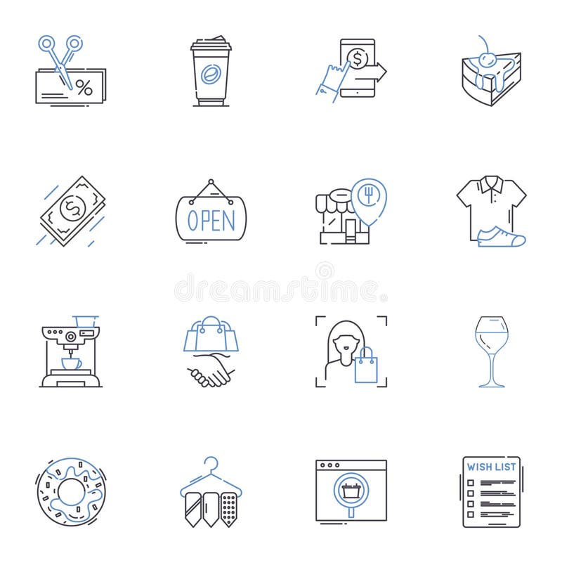 Grocery Store Line Icons Collection. Produce, Dairy, Bakery, Meat ...