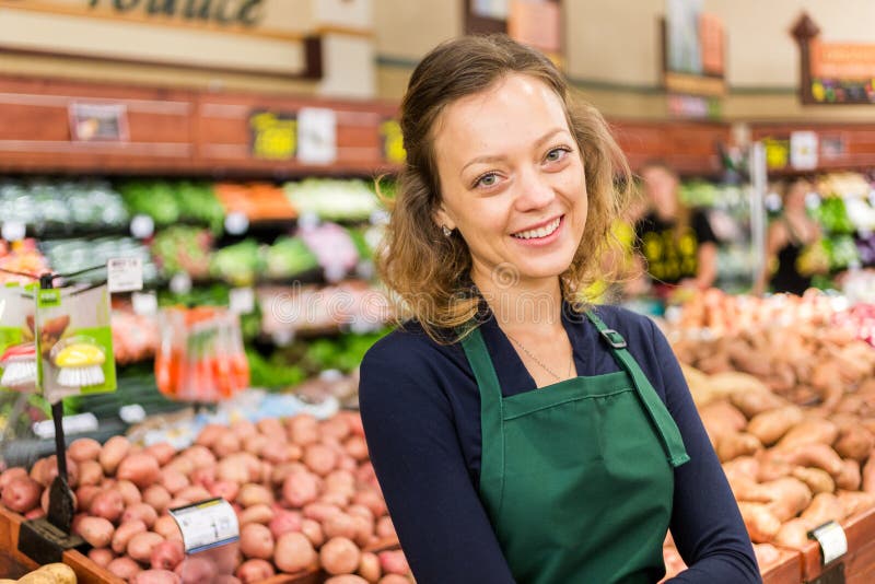 Grocery store stock photo. Image of clerk, grocery, female 88410160