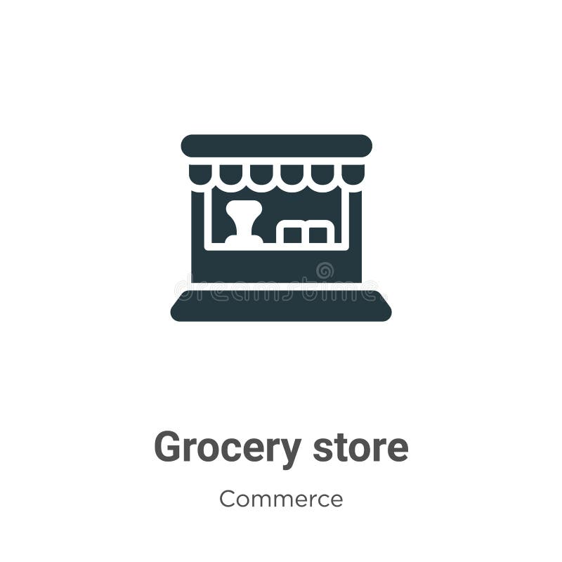 Grocery Store Icon Vector Sign And Symbol Isolated On White Background