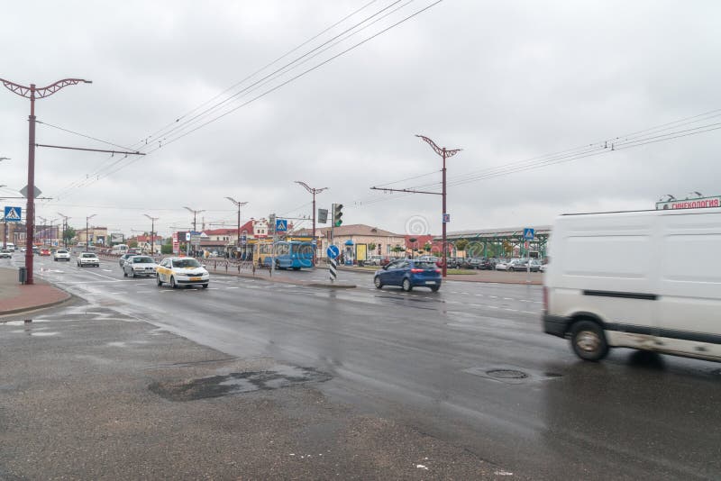 Grodno, Belarus - 17 mai 2019 : Rue de Kosmonautow ? Grodno photographie stock Grodno, Belarus - 17 mai 2019 : Rue de Kosmonautow ? Grodno photographie stock