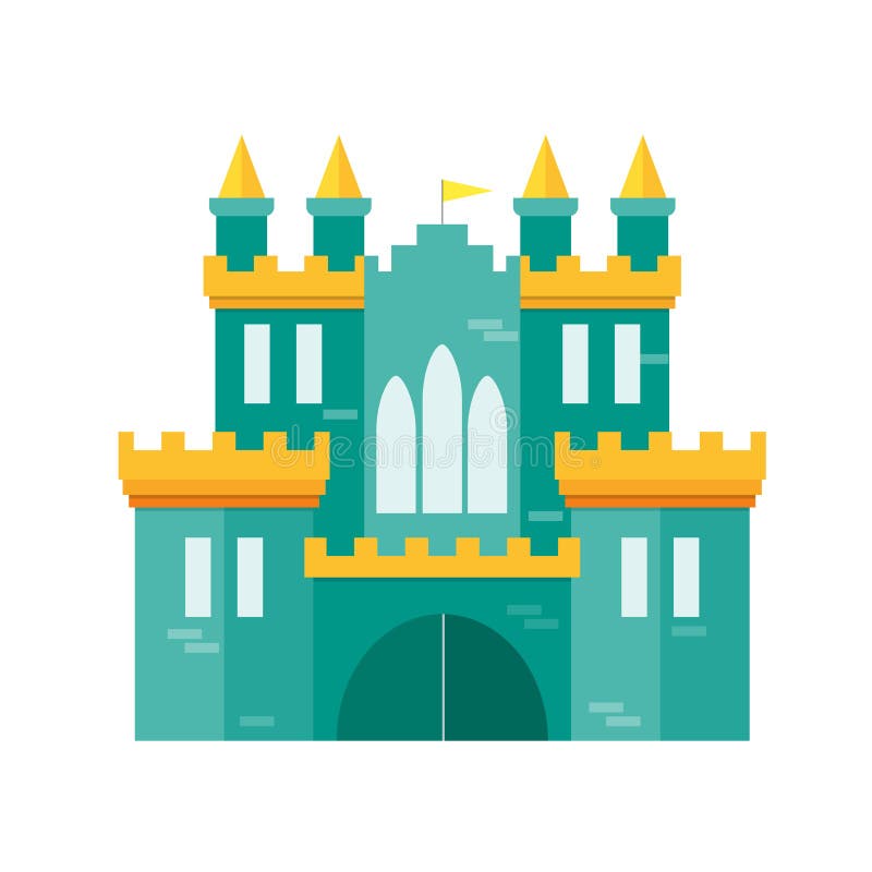 Castle Princess Flat Design Style Medieval Fortified Ford for Kingdom. Vector illustration. Castle Princess Flat Design Style Medieval Fortified Ford for Kingdom. Vector illustration