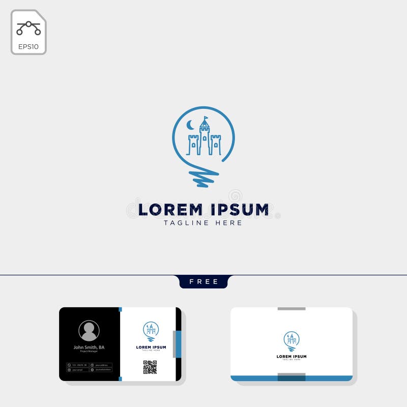 grodowy lekki logo szablon i bezpłatny wizytówka projekt ilustracja wektor grodowy lekki logo szablon i bezpłatny wizytówka projekt ilustracja wektor