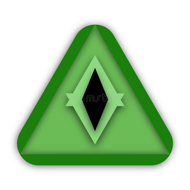 Groen Driehoek en Oog Logo Concept Design stock illustratie Groen Driehoek en Oog Logo Concept Design stock illustratie