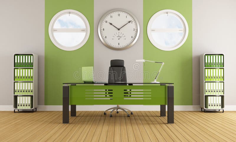 Groen eigentijds bureau