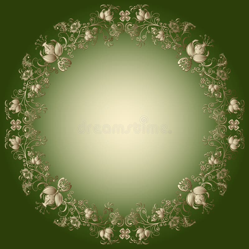 Groen-gouden Pasen frame royalty-vrije illustratie Groen-gouden Pasen frame royalty-vrije illustratie