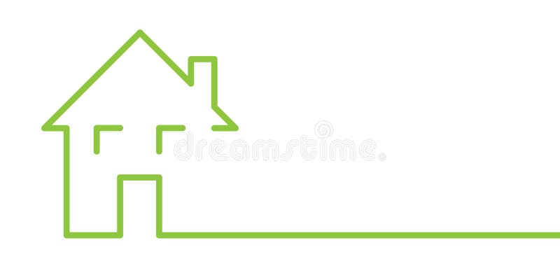 Groen lineair vastgoedlogo op witte achtergrond