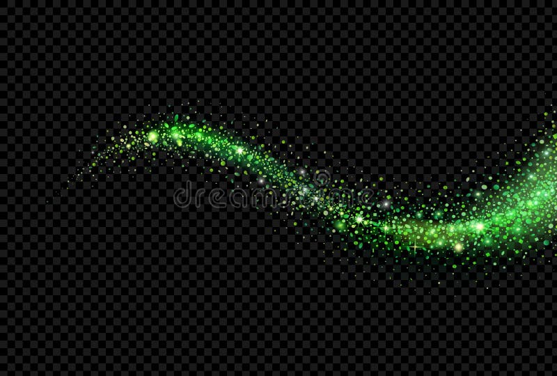 Groen schitter fonkelingengolf op zwarte achtergrond wordt geïsoleerd die Vectorsterstof het Fonkelen confettienlichten royalty-vrije illustratie Groen schitter fonkelingengolf op zwarte achtergrond wordt geïsoleerd die Vectorsterstof het Fonkelen confettienlichten royalty-vrije illustratie