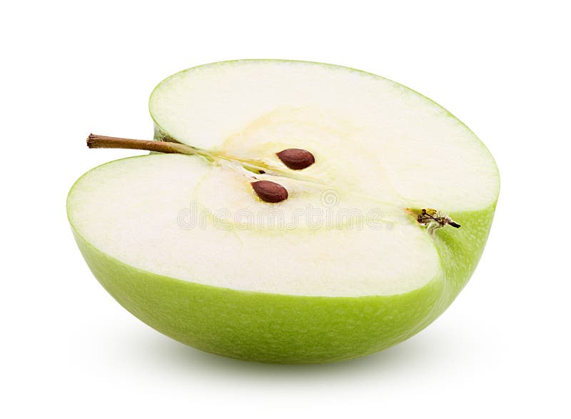 Groene appel die in de helft wordt gesneden stock fotografie Groene appel die in de helft wordt gesneden stock fotografie