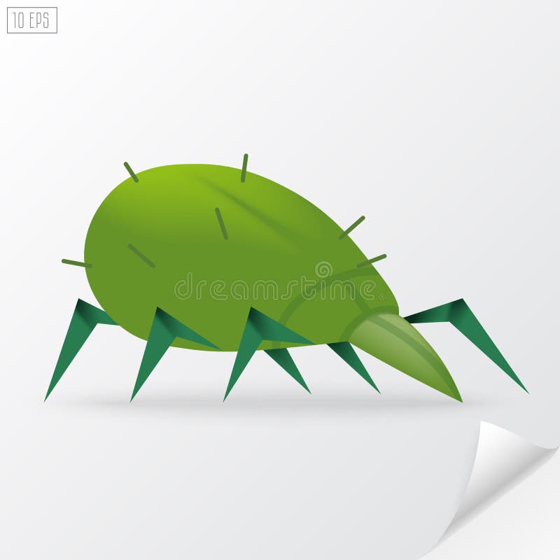 Groene beeldverhaalmijt in vector vector illustratie Groene beeldverhaalmijt in vector vector illustratie
