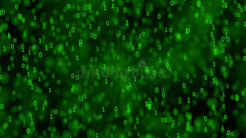 Binary code floating on a black background. Binary code floating on a black background
