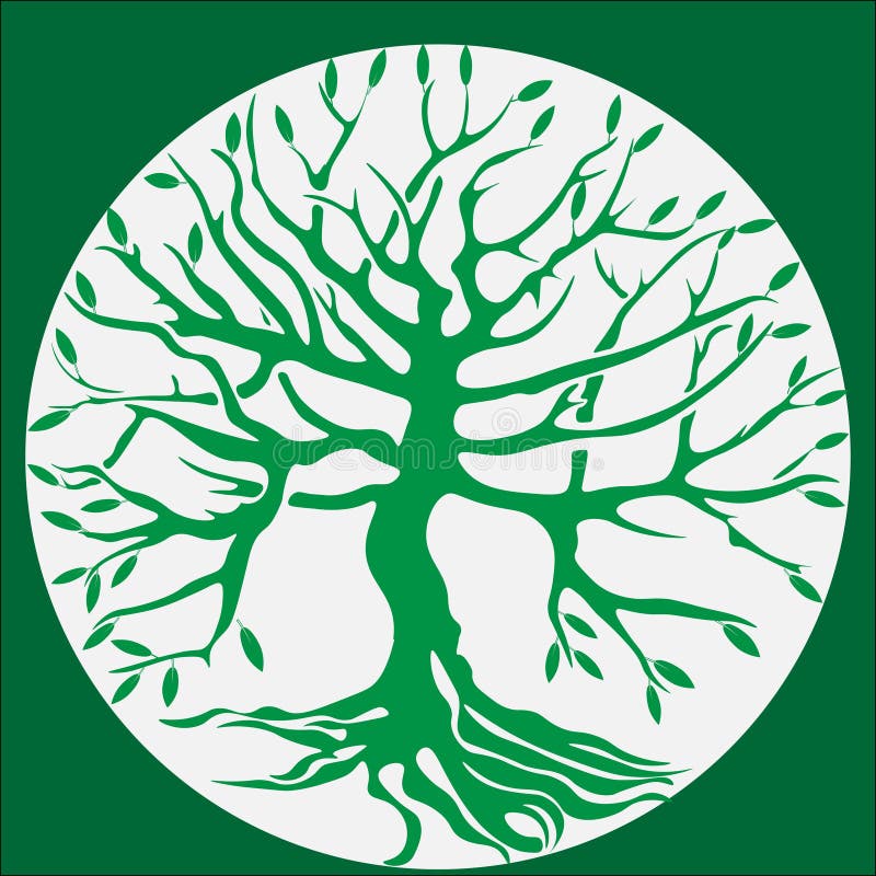 Groene boom met wortels royalty-vrije illustratie Groene boom met wortels royalty-vrije illustratie