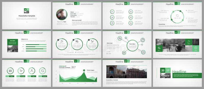 Groene elementen van infographics voor minimalistisch ontwerp