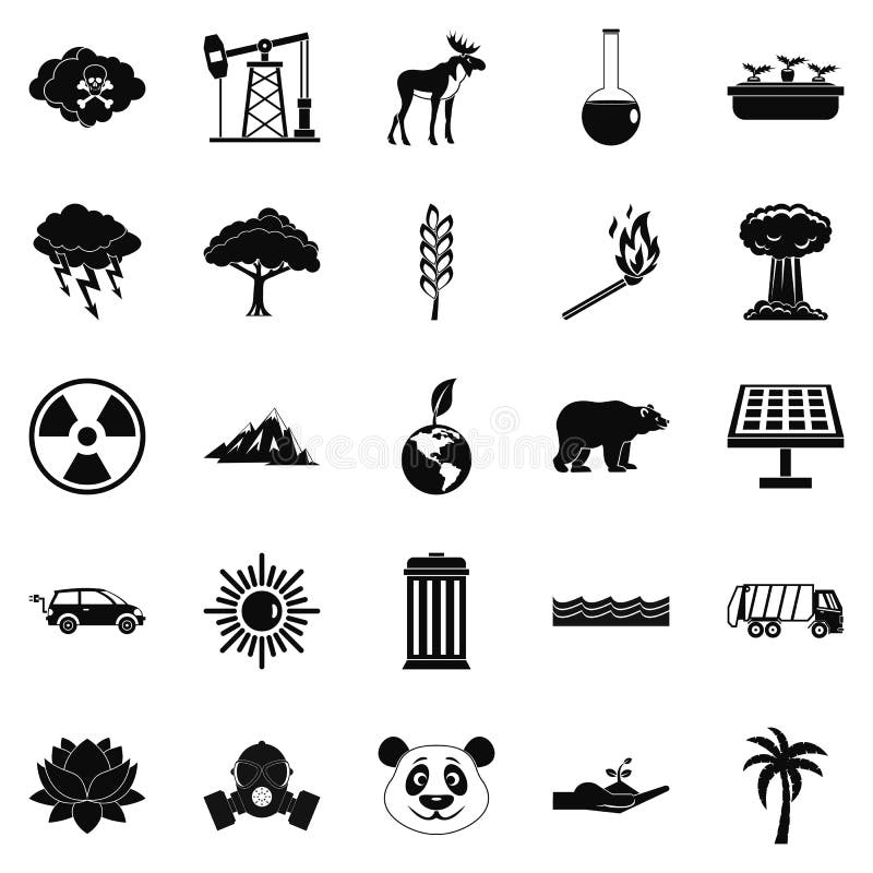 Download Groene Geplaatste Wereldpictogrammen, Eenvoudige Stijl Vector Illustratie - Illustratie bestaande uit plaats, groen: 107708994