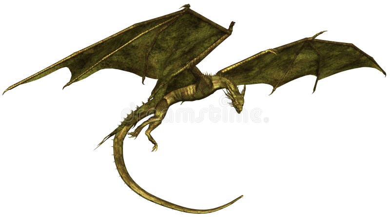 Groene Geschraapte Draak tijdens de vlucht stock illustratie Groene Geschraapte Draak tijdens de vlucht stock illustratie