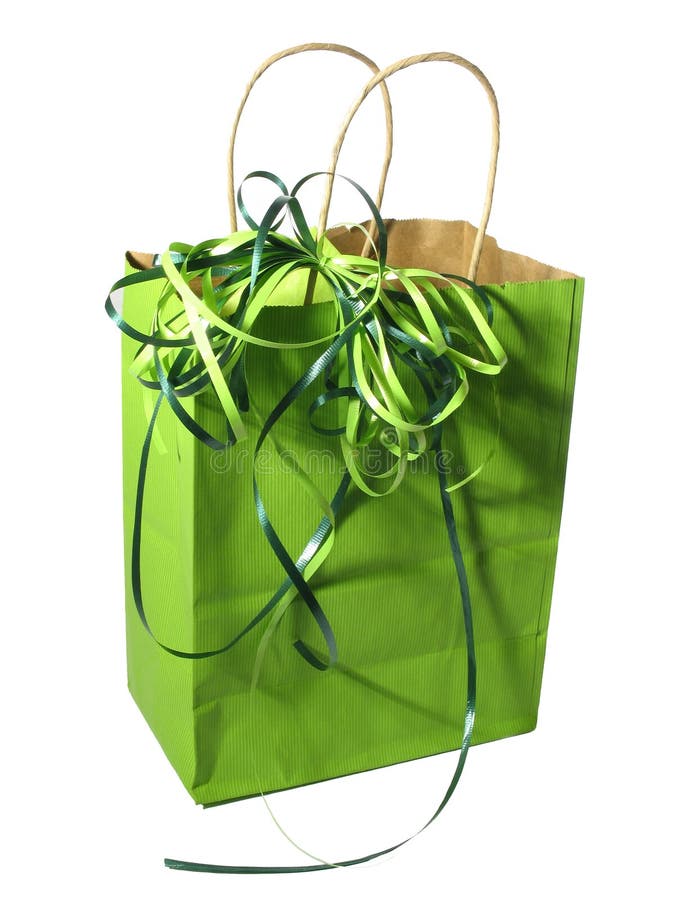 Groene giftzak stock afbeeldingen Groene giftzak stock afbeeldingen