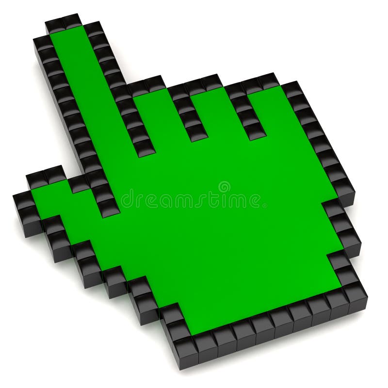 Groene handcursor vector illustratie