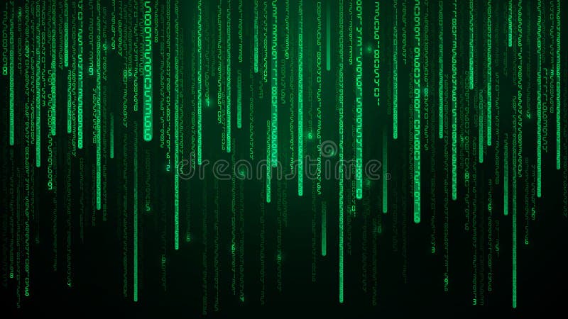 Groene matrijsnummers Cyberspace met groene dalende digitale lijnen Abstracte vectorillustratie als achtergrond