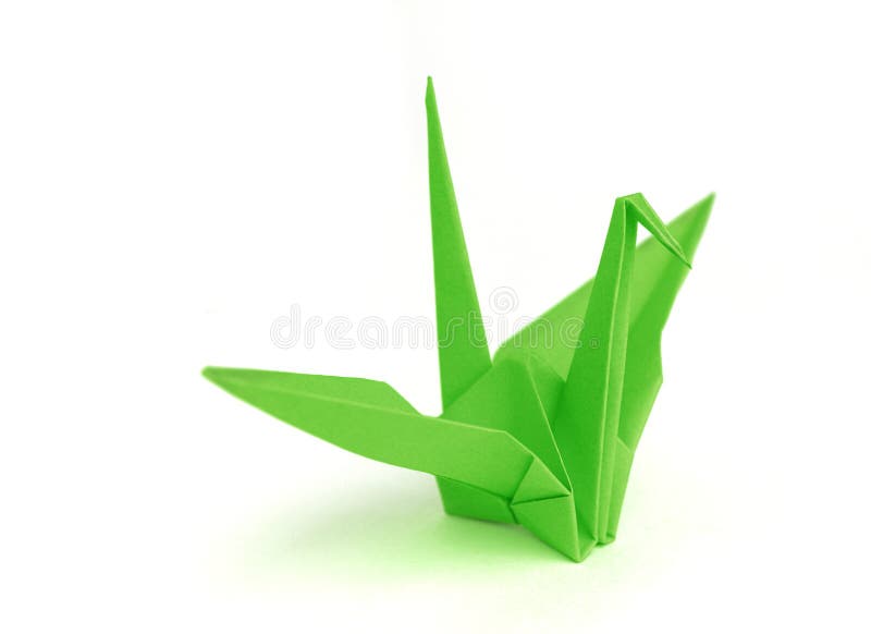 Groene origamivogel stock fotografie Groene origamivogel stock fotografie