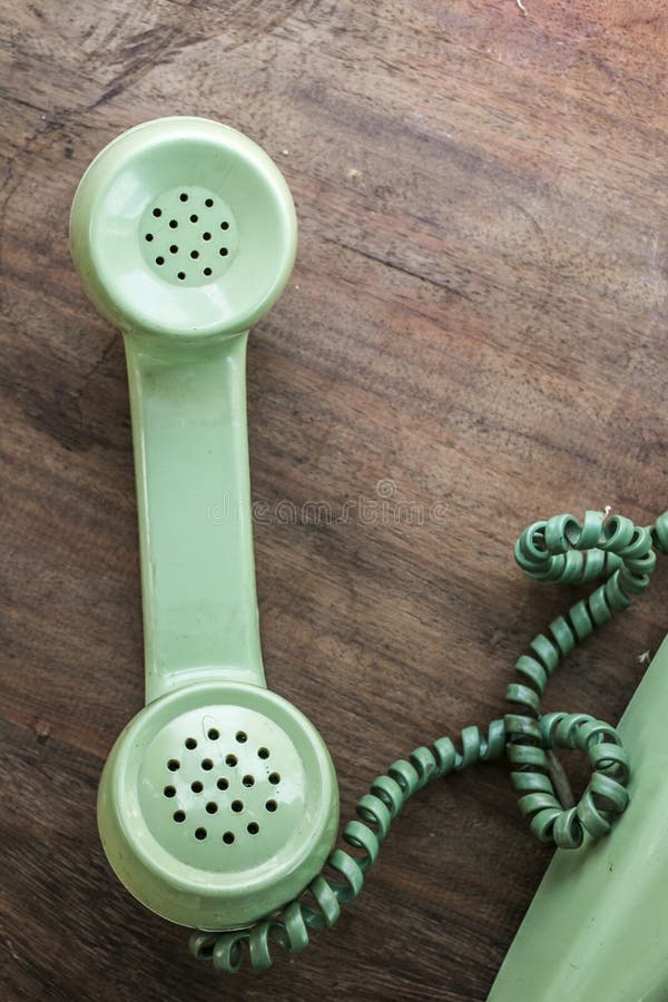 Groene vintage telefoon stock fotografie