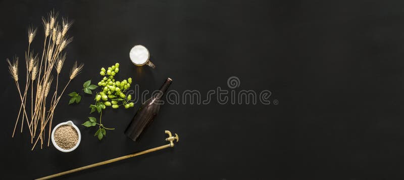 groene verse hop op de zwarte achtergrond, met bier stock afbeeldingen groene verse hop op de zwarte achtergrond, met bier stock afbeeldingen