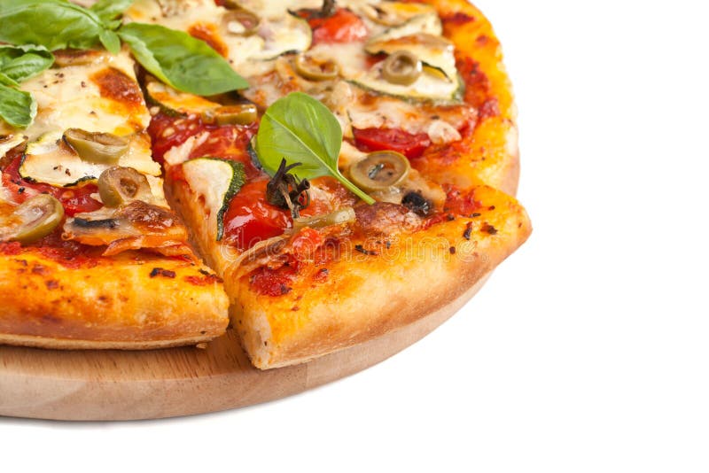 Groente en paddestoel vegetarische pizza