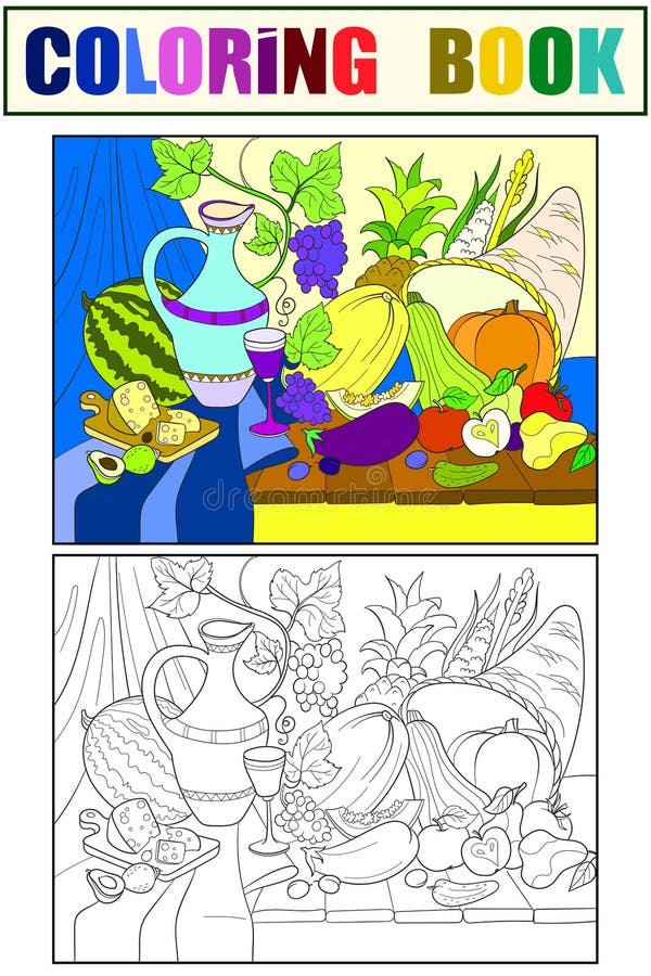 Groenten en vruchten de roosterillustratie van de oogststijl Thanksgiving day stilleven Oude gravureimitatie stock illustratie Groenten en vruchten de roosterillustratie van de oogststijl Thanksgiving day stilleven Oude gravureimitatie stock illustratie