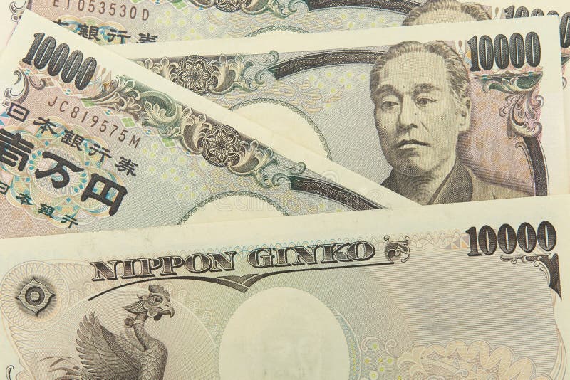 Groep Japans bankbiljet 10000 Yenachtergrond royalty-vrije stock foto's Groep Japans bankbiljet 10000 Yenachtergrond royalty-vrije stock foto's