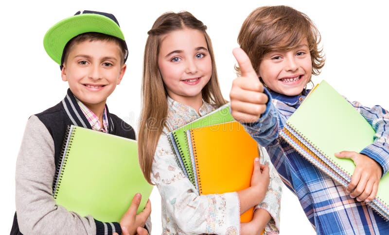 Groep kleine studenten stock afbeeldingen Groep kleine studenten stock afbeeldingen