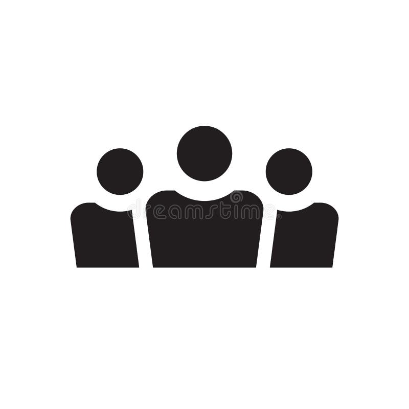 Groep mensen - zwart pictogram op witte vectorillustratie als achtergrond voor website, mobiele toepassing, infographic presentat stock illustratie Groep mensen - zwart pictogram op witte vectorillustratie als achtergrond voor website, mobiele toepassing, infographic presentat stock illustratie