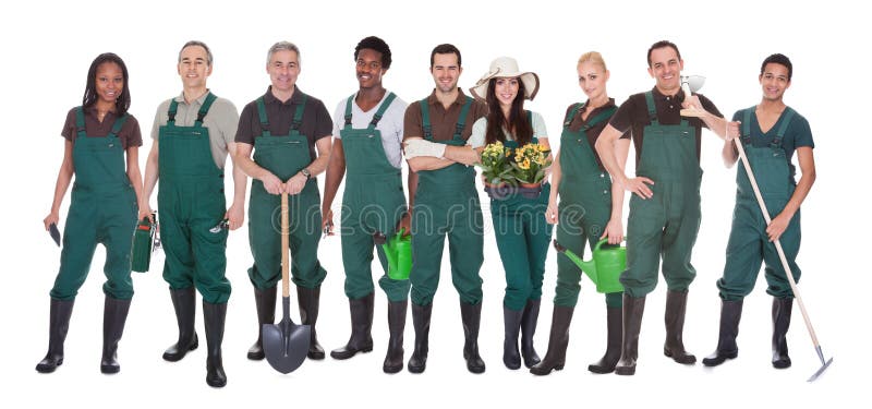 Groep tuinmanarbeiders royalty-vrije stock foto Groep tuinmanarbeiders royalty-vrije stock foto