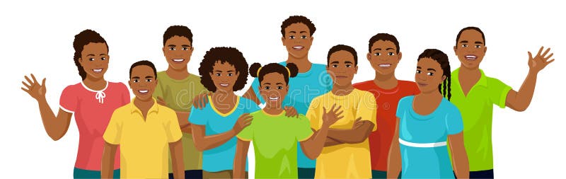 Groep van Afrikaanse Amerikaanse kinderen