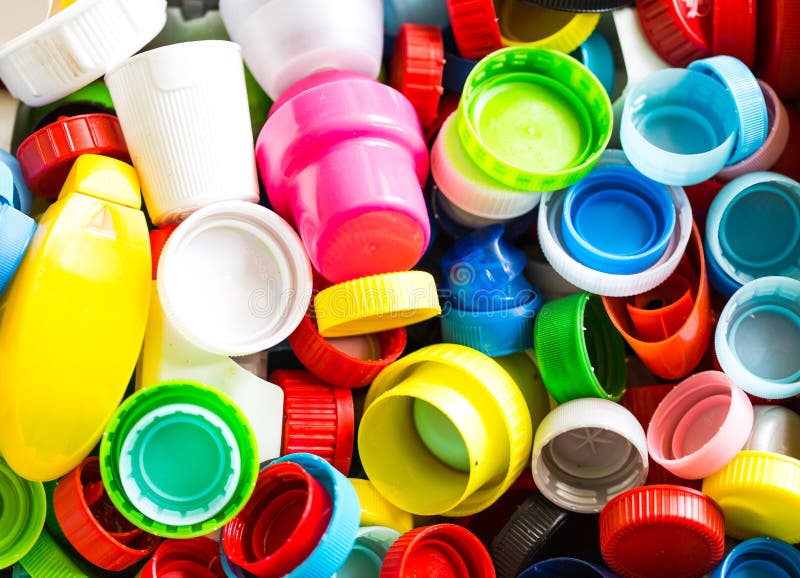 Groep vele types van plastic kleurrijke kappen royalty-vrije stock afbeelding Groep vele types van plastic kleurrijke kappen royalty-vrije stock afbeelding