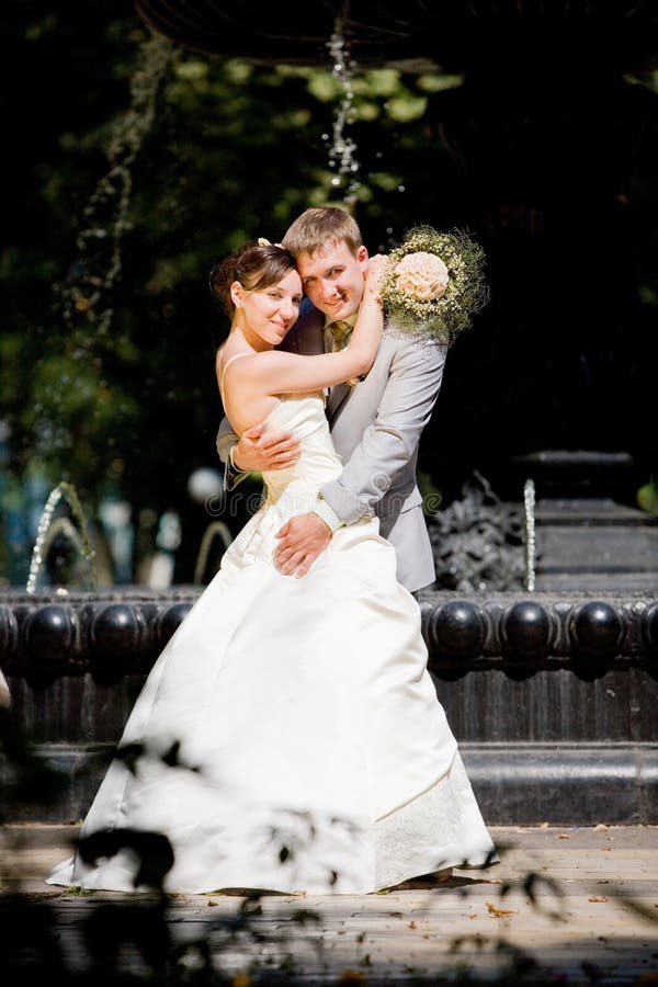 Groom and the bride joy stock photography