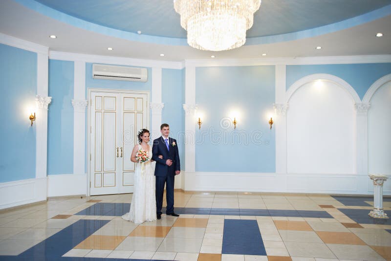 Groom with happy bride