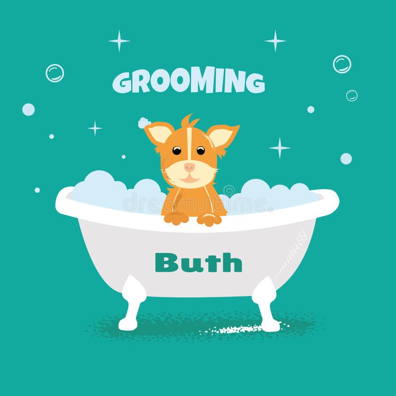 Dog Pet Grooming Bubble Bath Stock Illustrations 444 Dog Pet Grooming