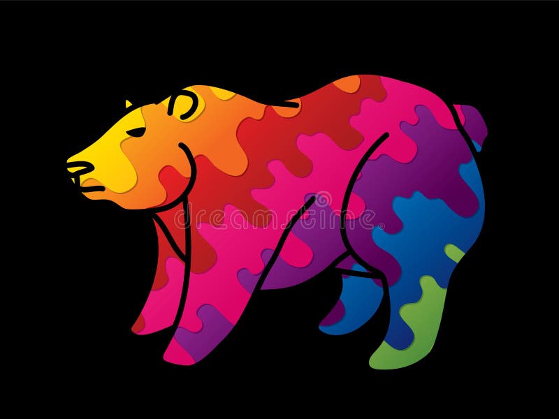 Groot draag Bevindende beeldverhaal grafische vector royalty-vrije illustratie Groot draag Bevindende beeldverhaal grafische vector royalty-vrije illustratie