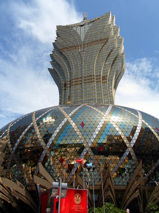 Groot Lissabon, Macao - een Ananas Lotus Leaf Shaped Hotel stock afbeeldingen Groot Lissabon, Macao - een Ananas Lotus Leaf Shaped Hotel stock afbeeldingen