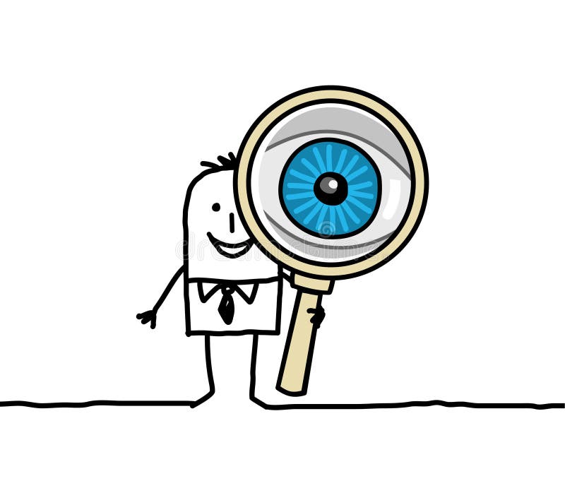 Grote ogen en verrekijkers vector illustratie. Illustration of kijk - 14860243