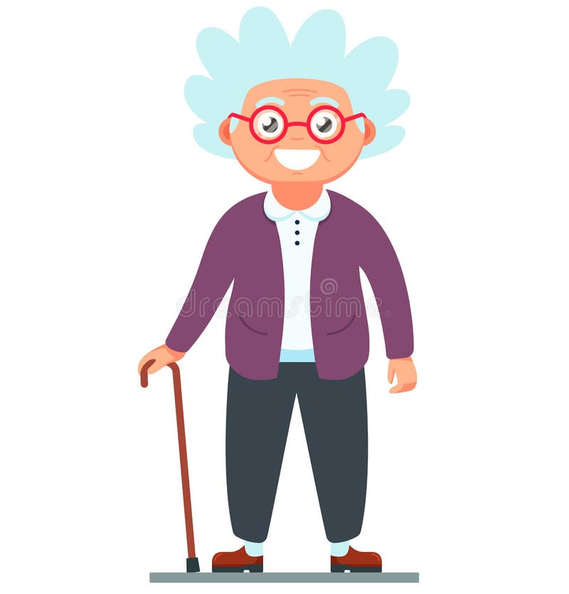 Grootmoeder met een riet status vector illustratie Grootmoeder met een riet status vector illustratie