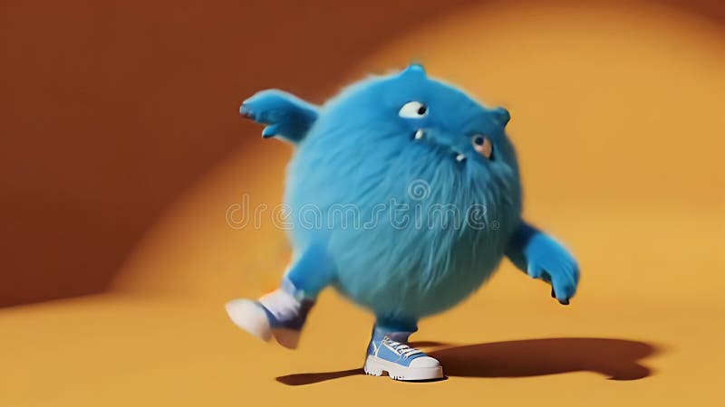 Groovy Blue Monster illustration stock