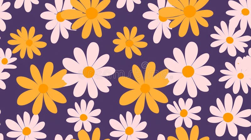 Tipar fără sudură floarea margaretă. fond floral desenat cu mâna drăguță royalty free illustration