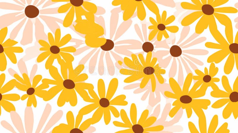 Tipar fără sudură floarea margaretă. fond floral desenat cu mâna drăguță stock illustration