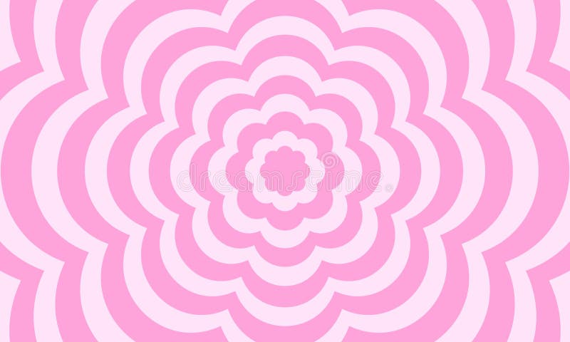 Groovy Psychedelic Pattern in Y2k Style. Repeating Pink Flowers ...