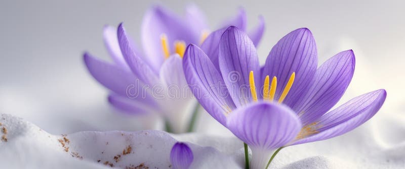 Gros plan d'une fleur de crocus violet photographie stock