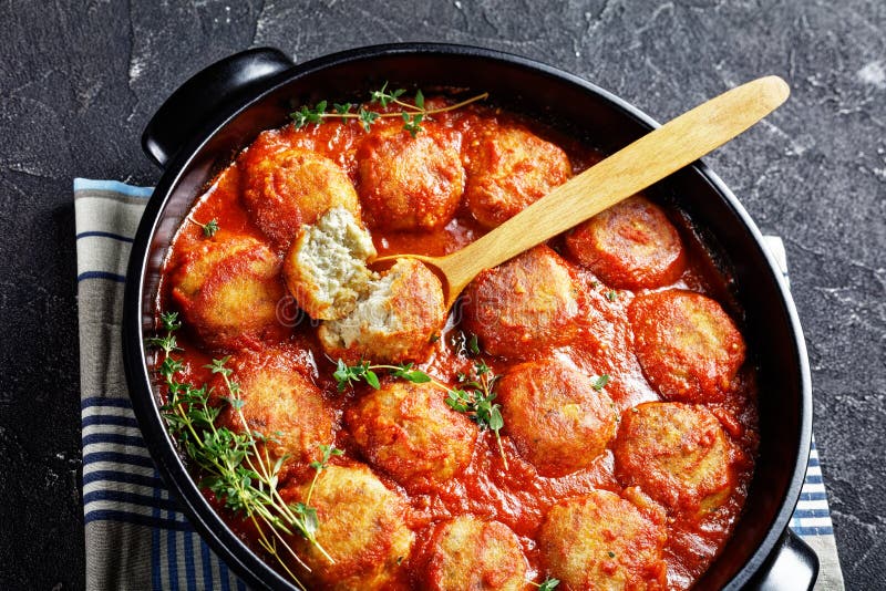 Gros plan de Boulettes de Poisson, vue de dessus image stock