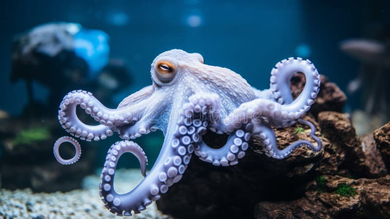 Close up of octopus underwater, highlighting marine life and diversity of ocean inhabitants. High quality photo AI generated. Close up of octopus underwater, highlighting marine life and diversity of ocean inhabitants. High quality photo AI generated