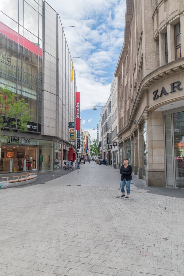 Grosse Packhofstrasse Street in City Center of Hannover Editorial Image