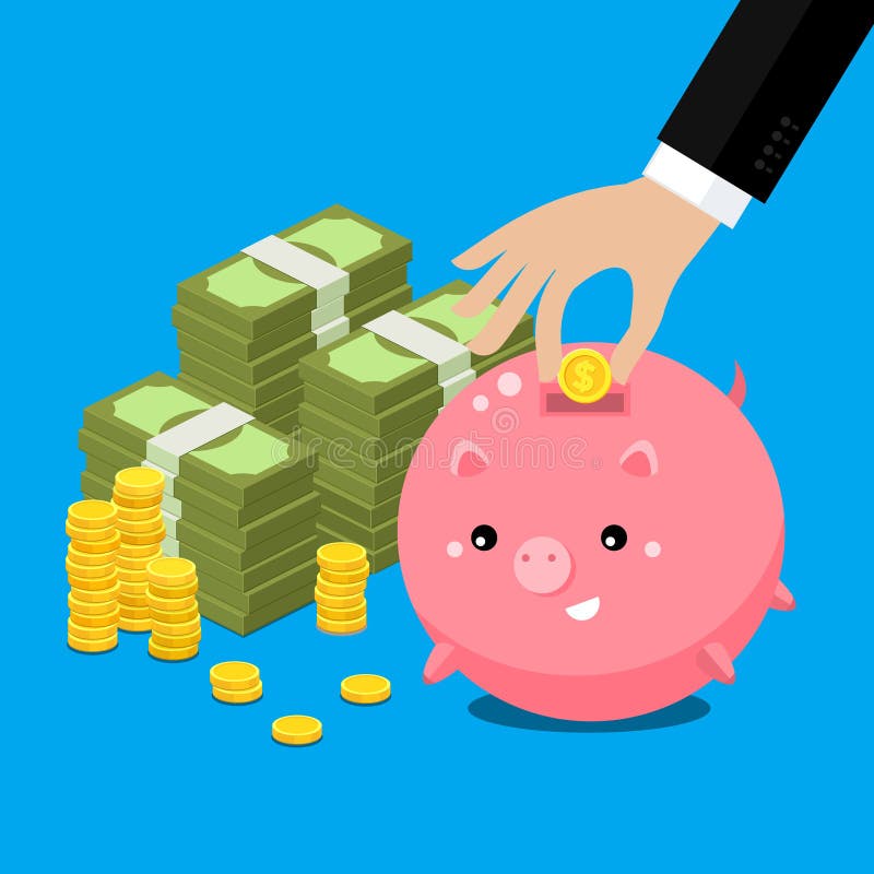 Tirelire cochon mignonne et dodue illustration de vecteur